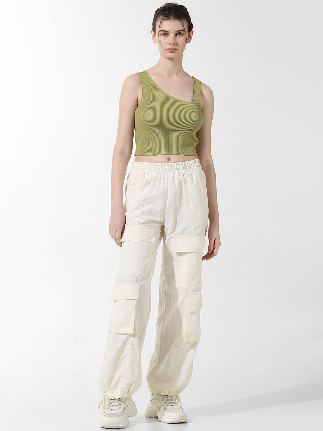 Green Rib-Knit Top