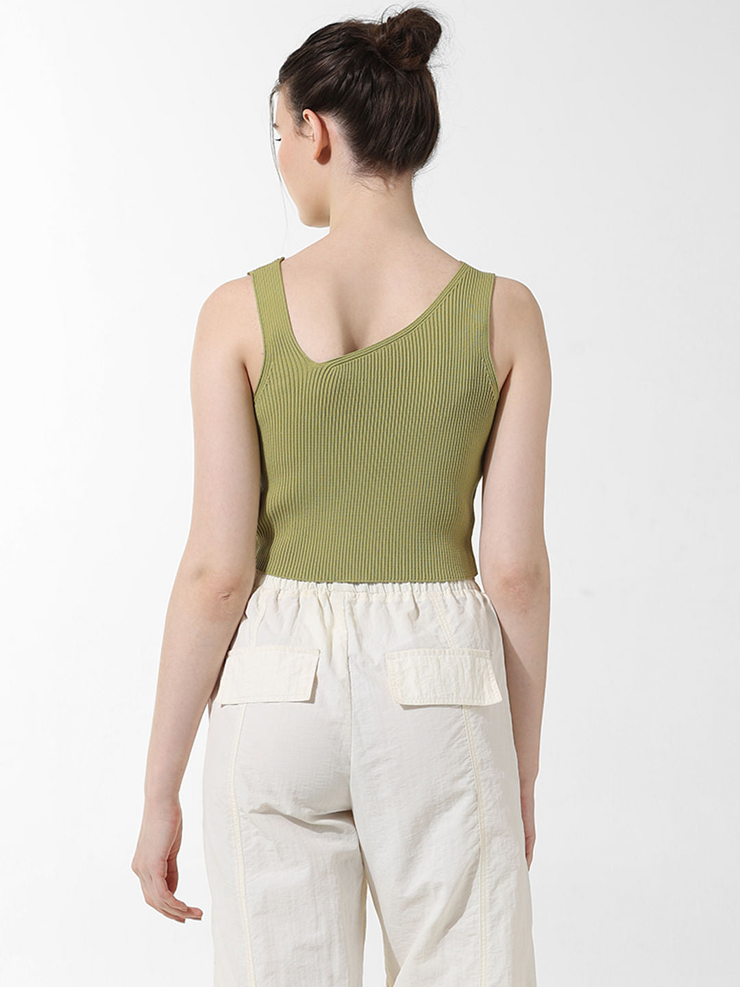 Green Rib-Knit Top