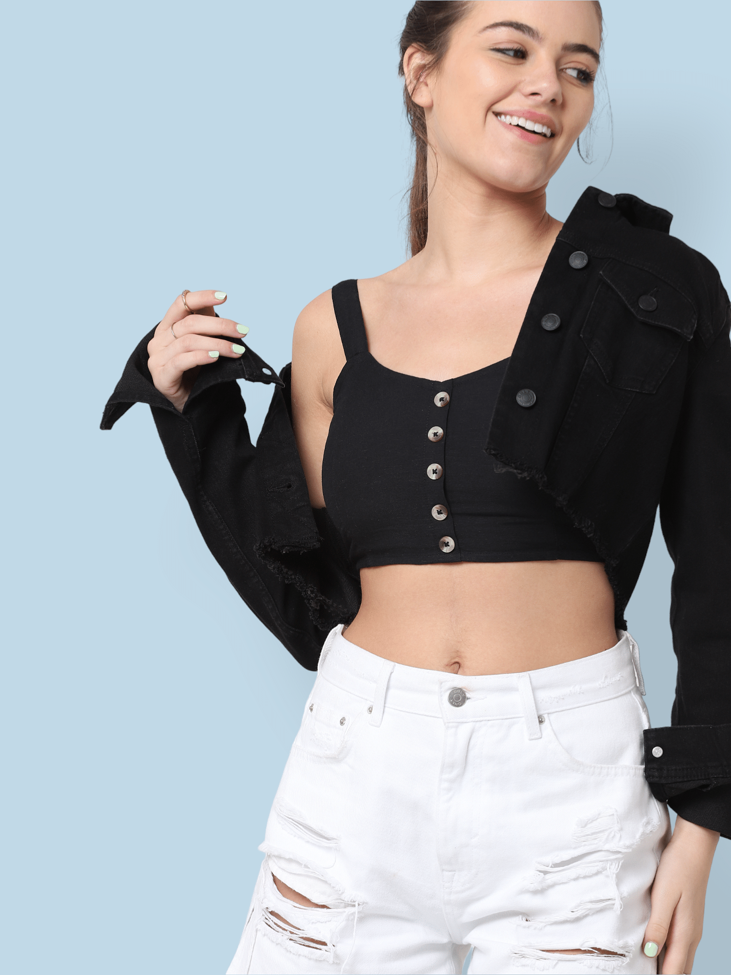 Black Co-Ord Crop Top