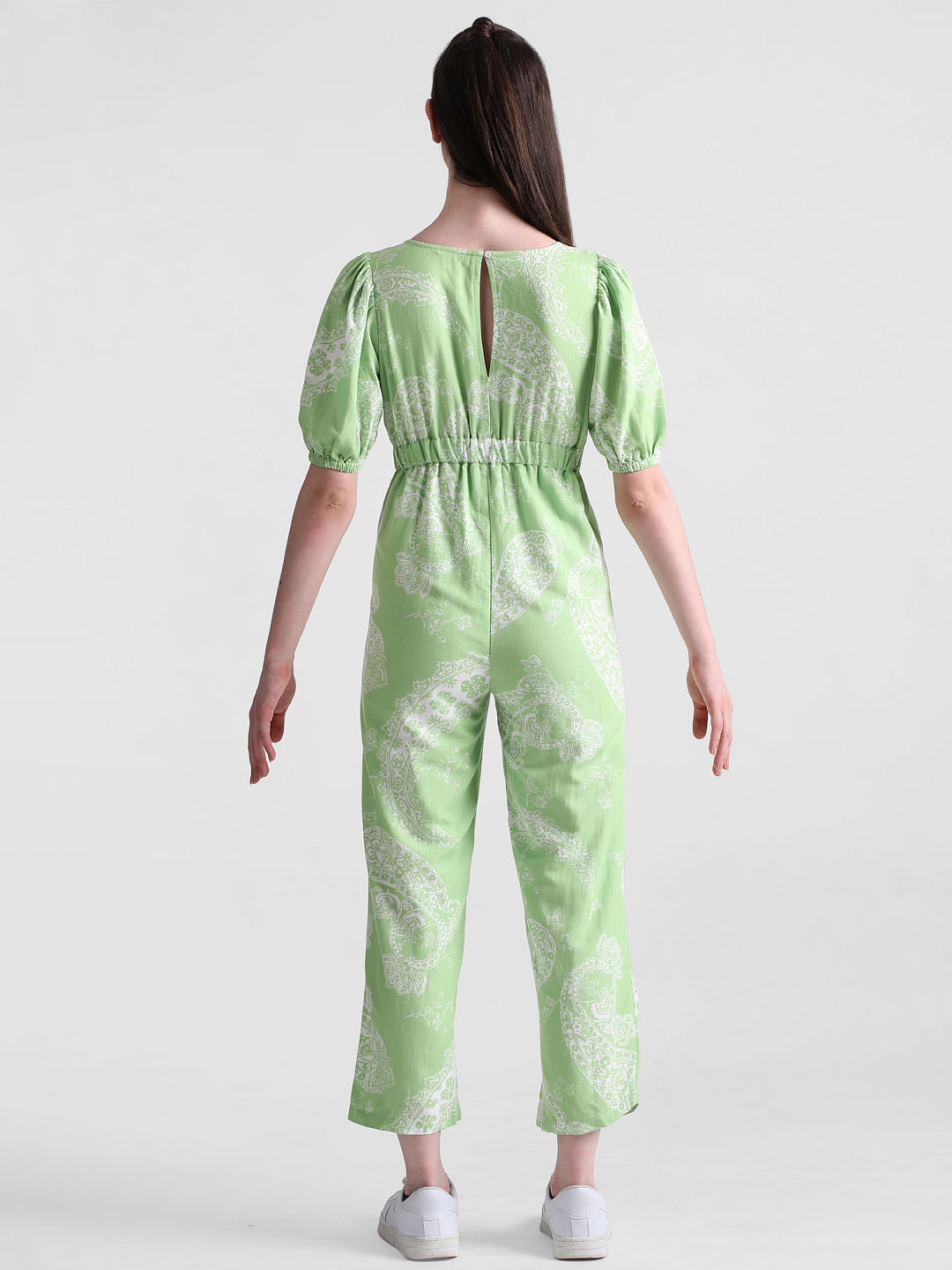 Green Paisley Print Jumpsuit