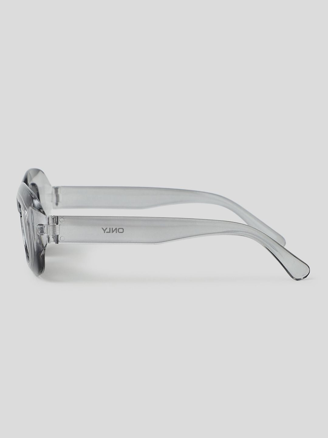 Grey Clear Rectangular Sunglasses