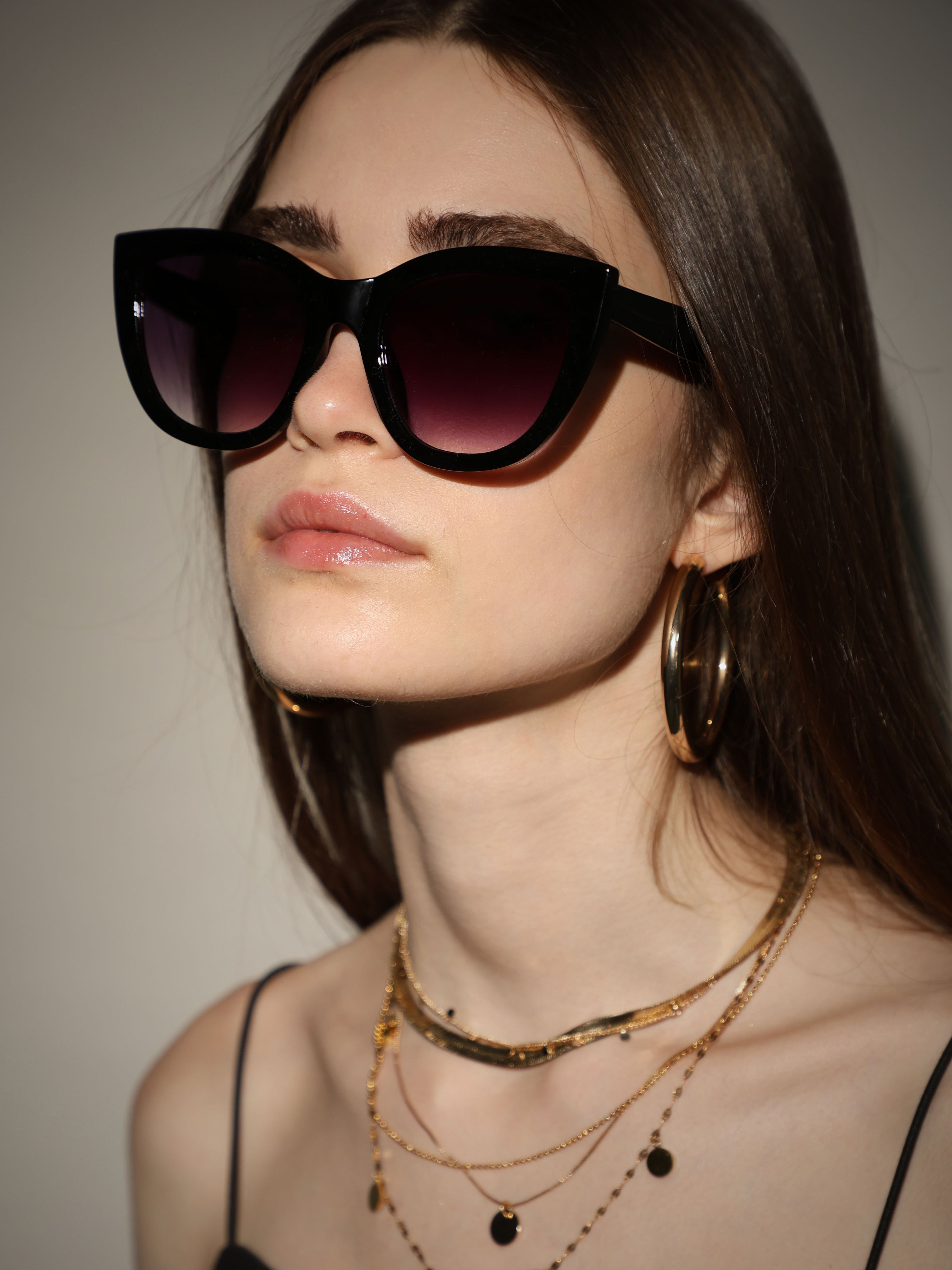 Black Cat-Eye Sunglasses