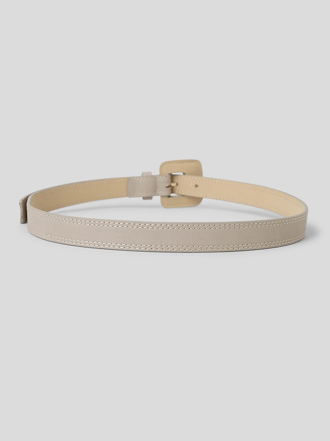 Beige Square Buckle Belt