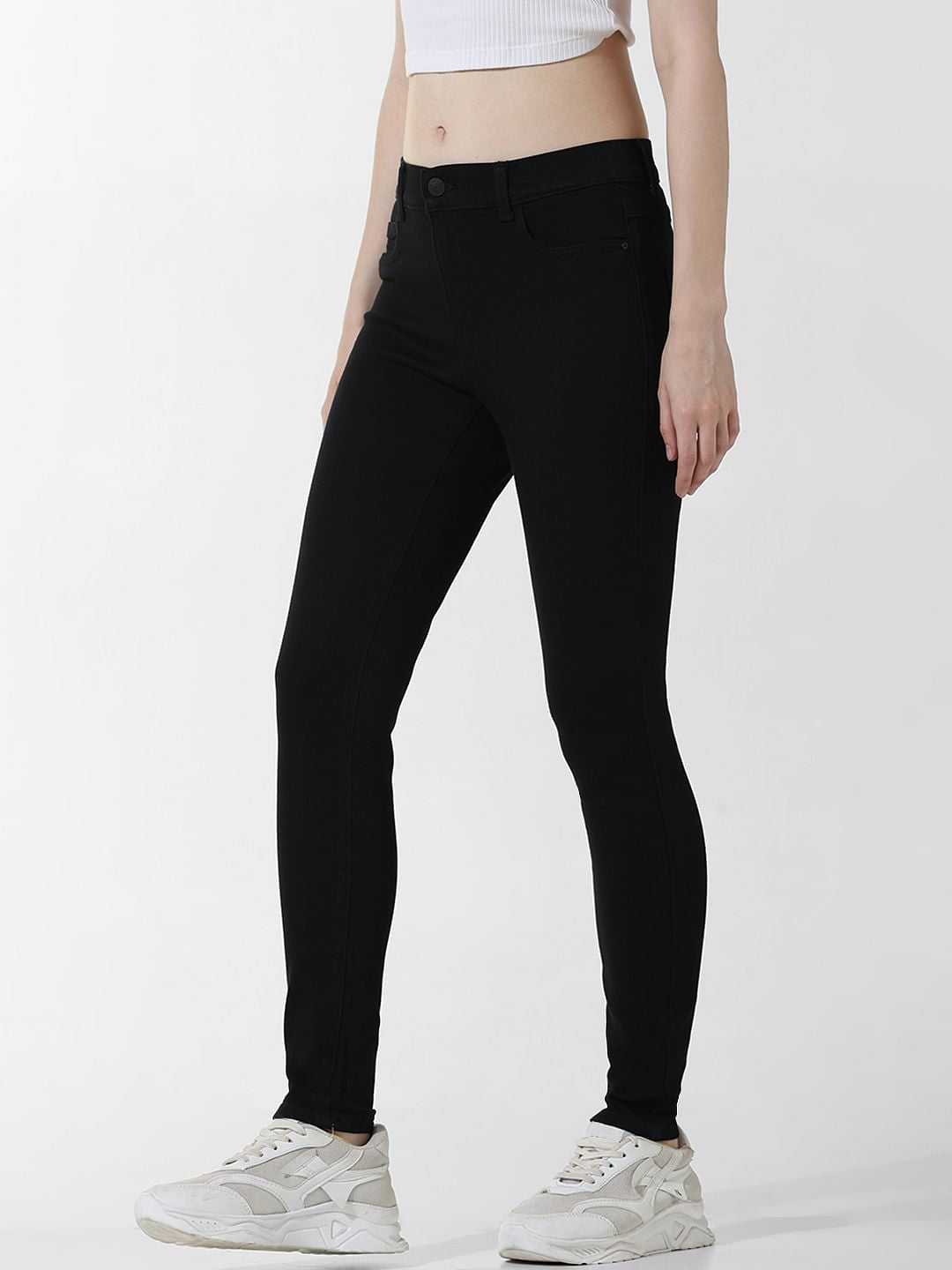 Black Mid Rise Skinny Jeggings