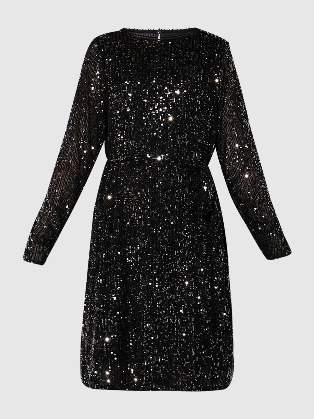 Black Sequin Detail Dress