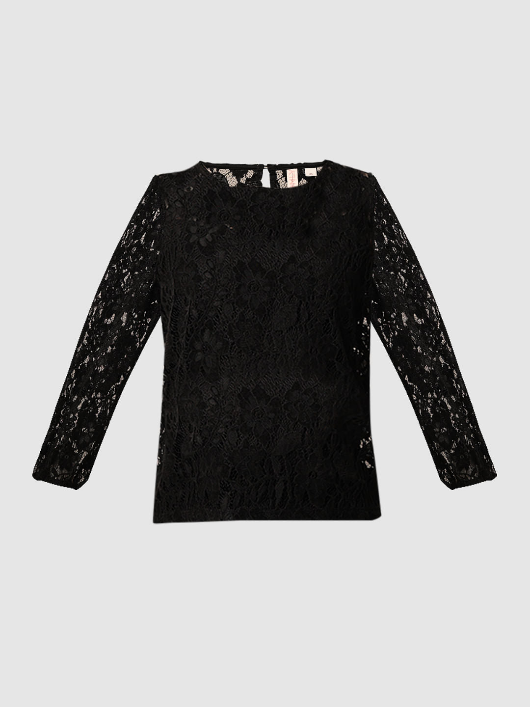 Black Sheer Lace Top