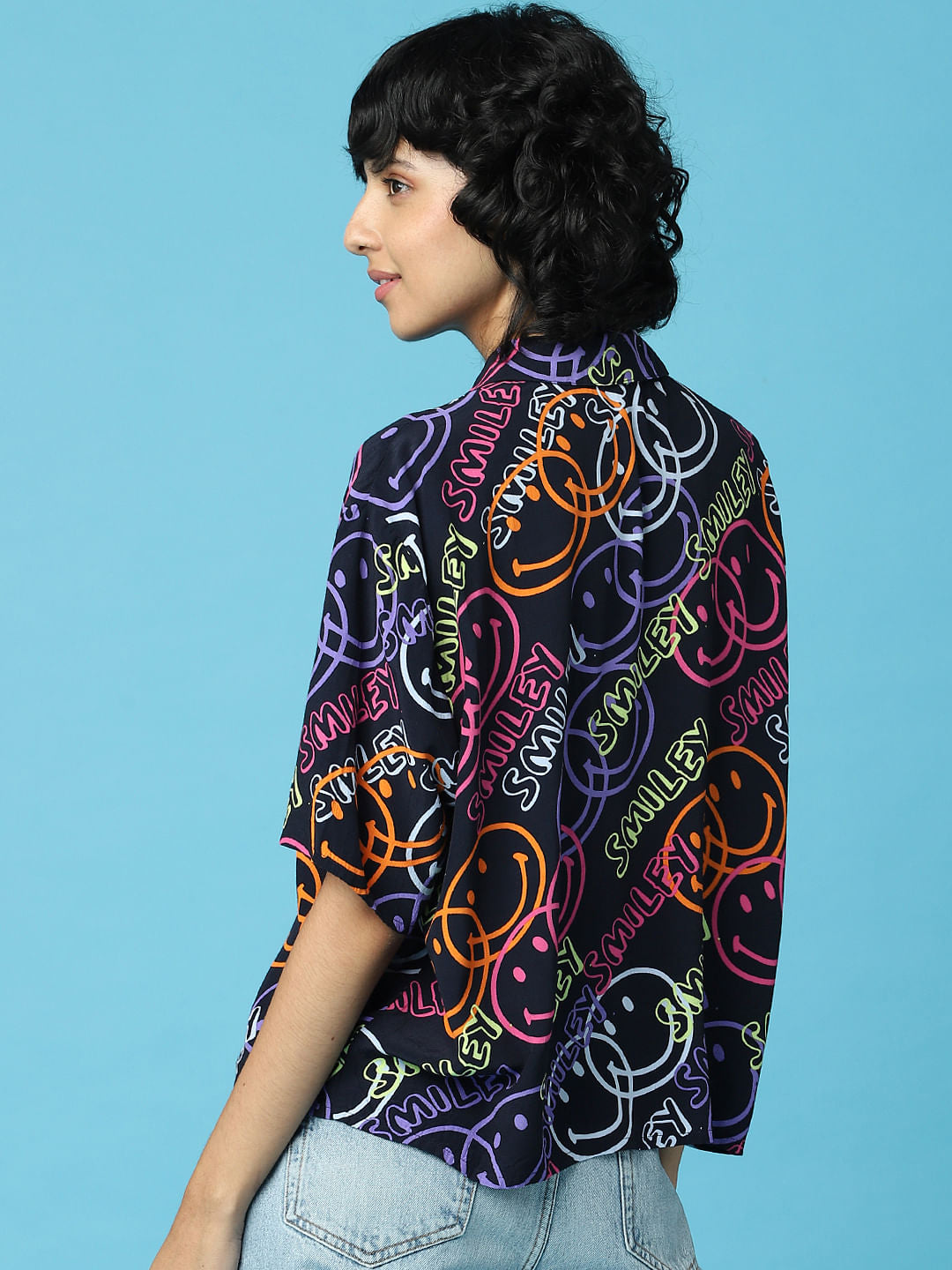 Smiley Black Printed Shirt