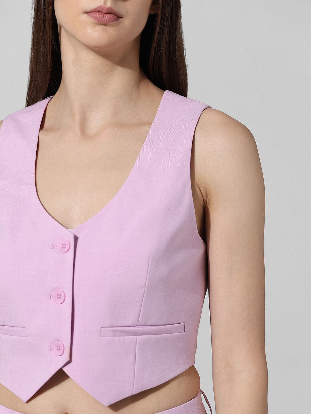 Purple Cropped Co-Ord Set Vest