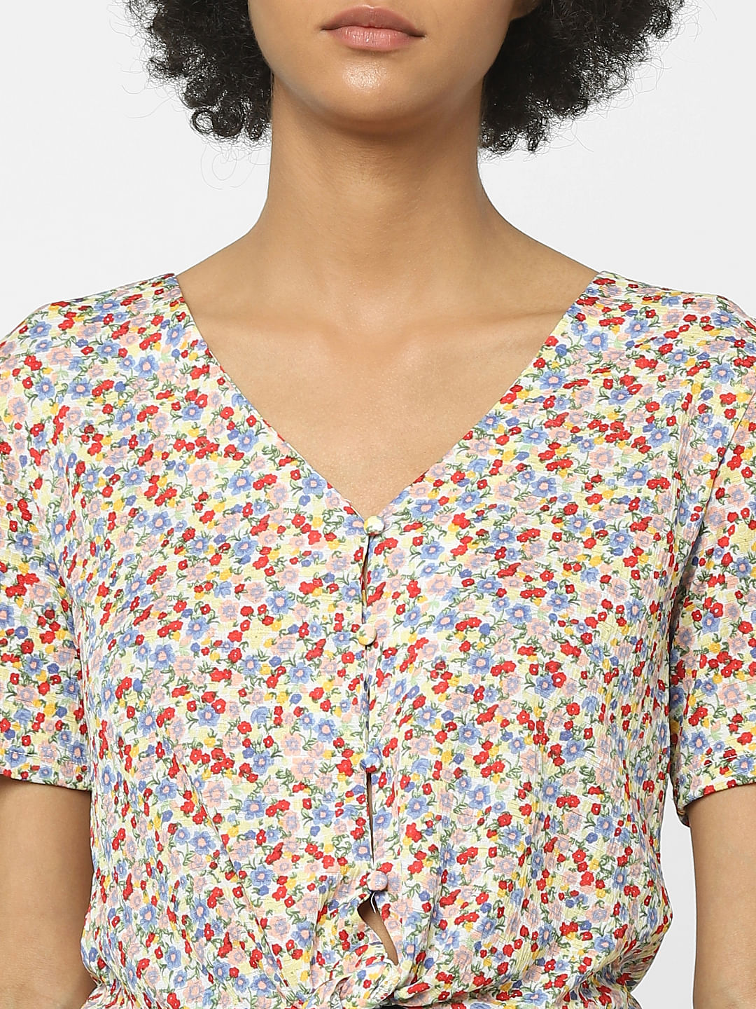 Multi-Coloured Floral Print Top