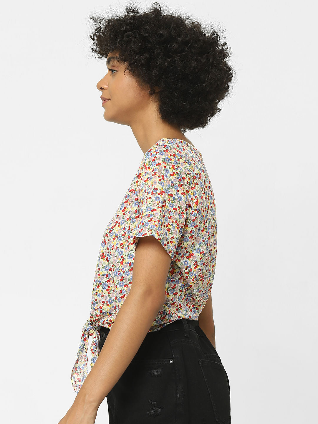 Multi-Coloured Floral Print Top