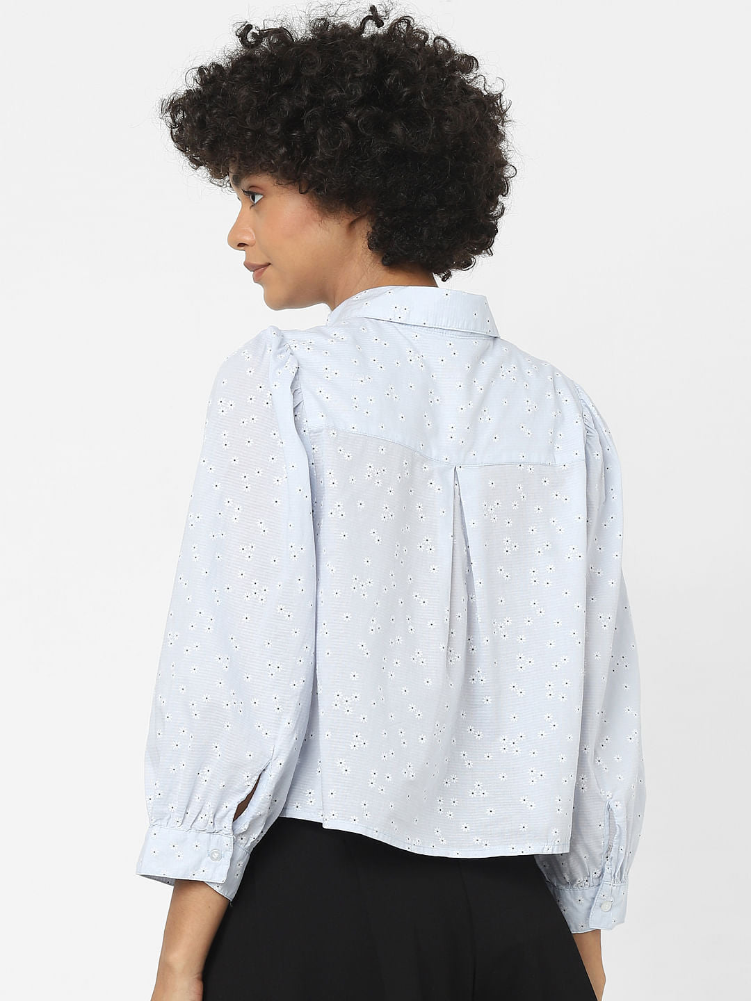 Blue Ditsy Floral Print Shirt