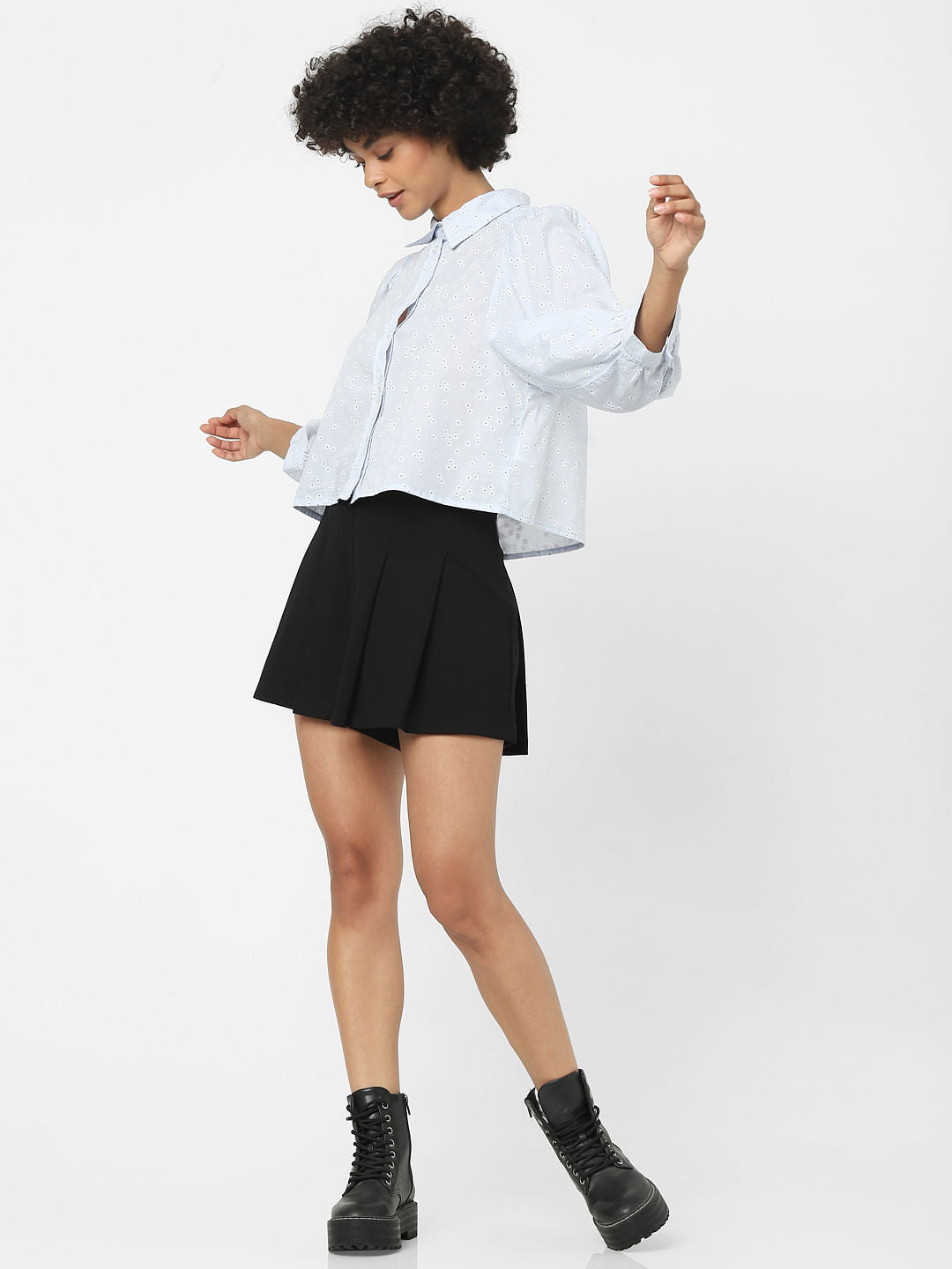 Blue Ditsy Floral Print Shirt