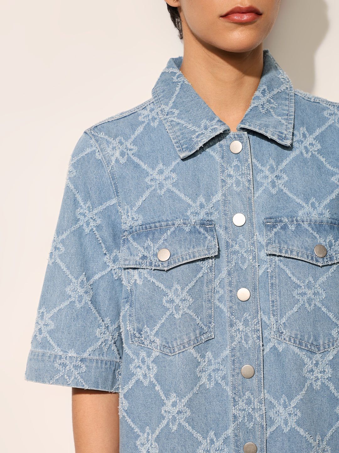 Blue Buttoned Denim Dress