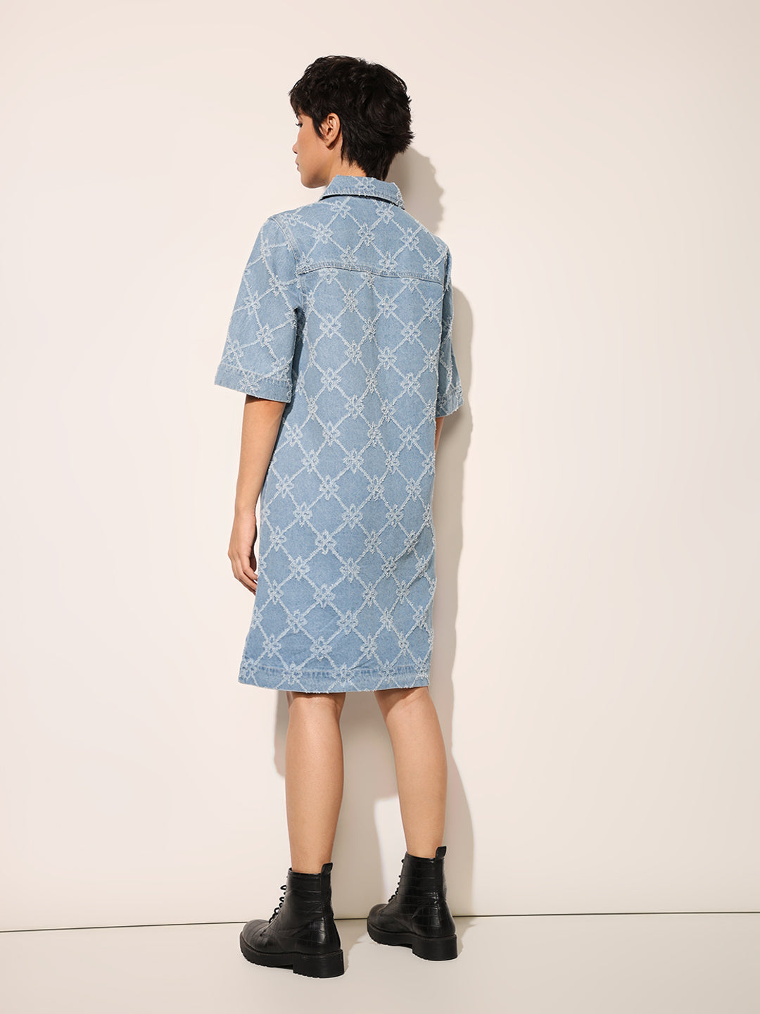 Blue Buttoned Denim Dress