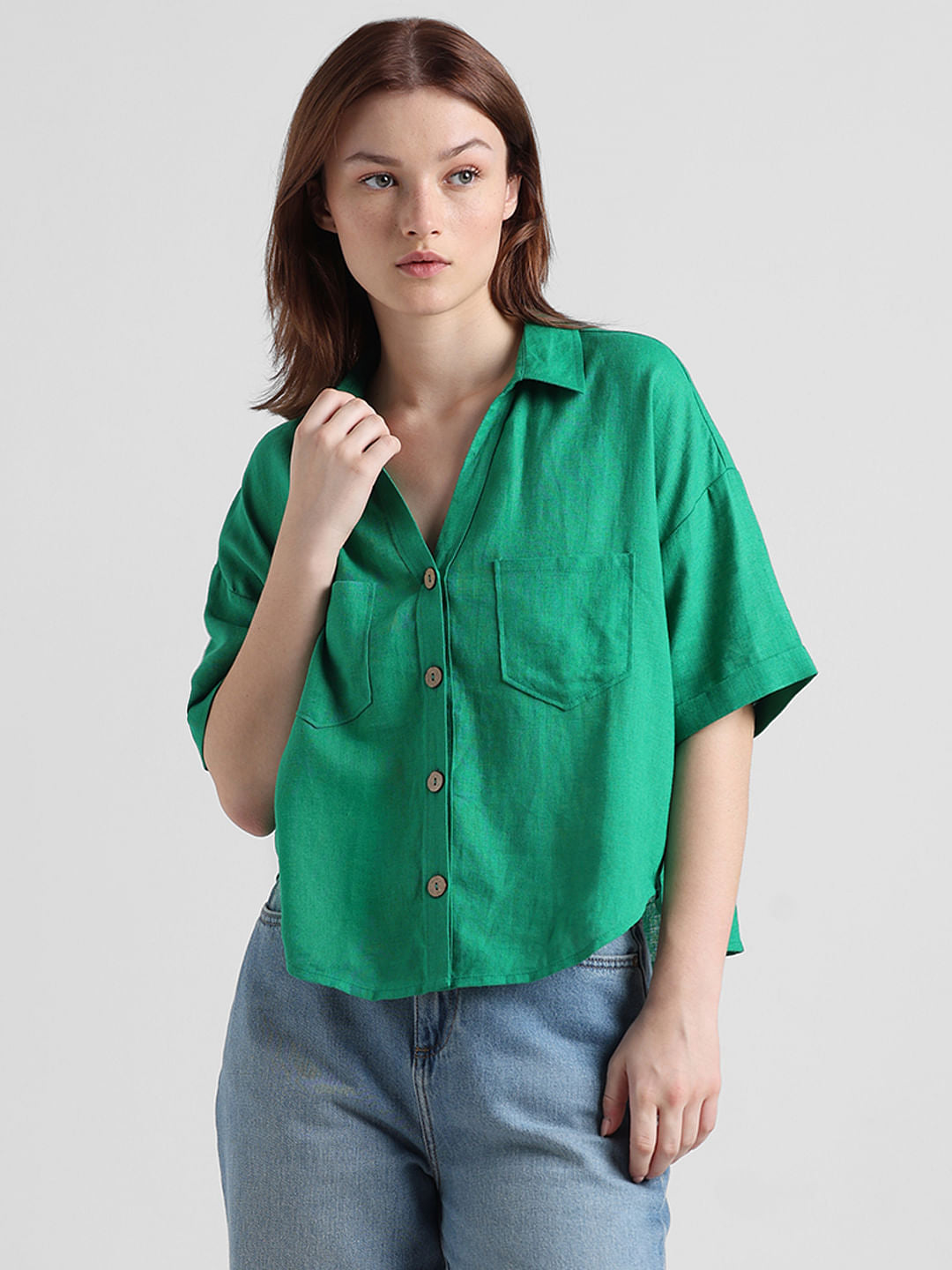 Dark Green Short Sleeves Shirt