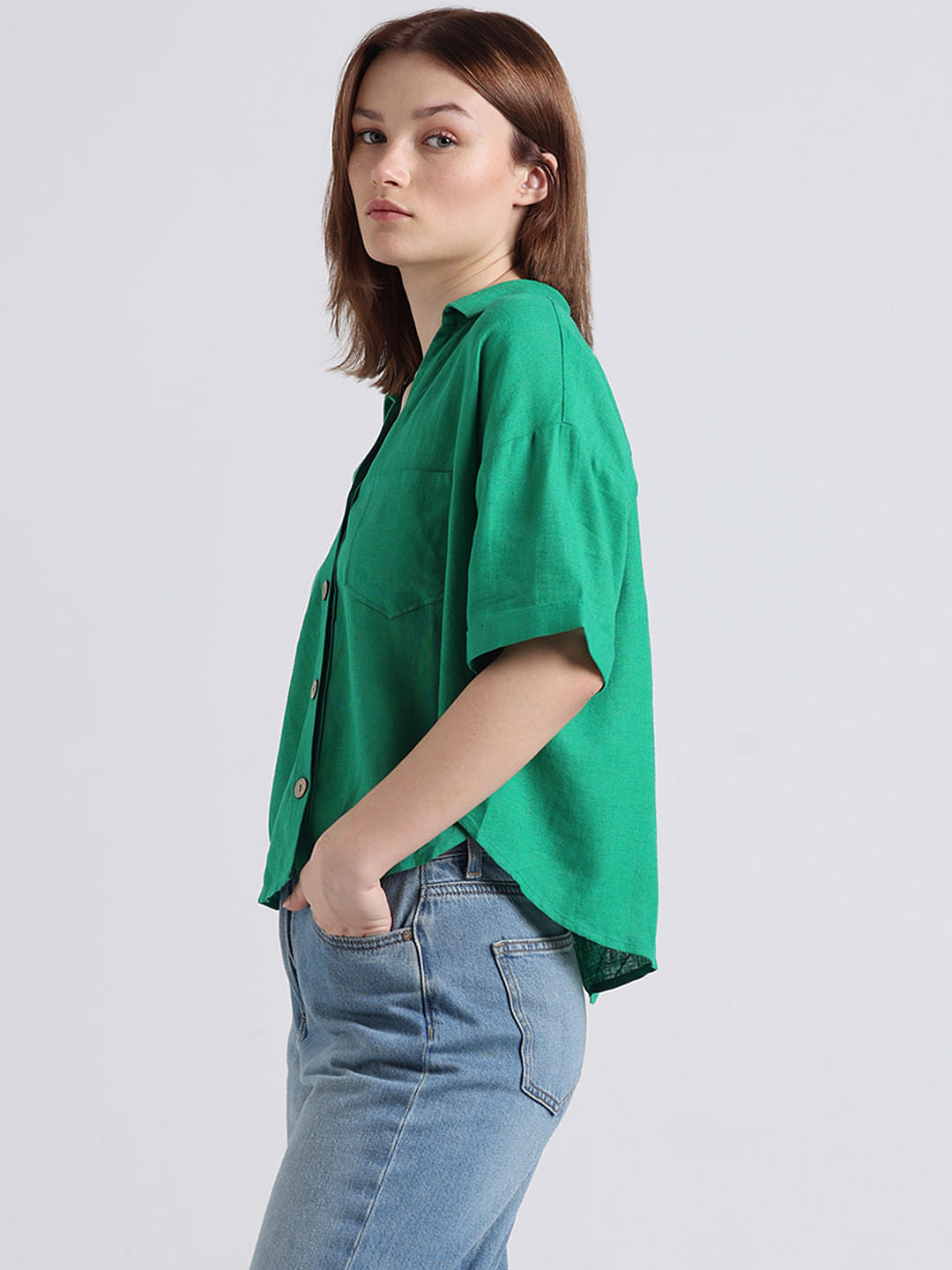 Dark Green Short Sleeves Shirt