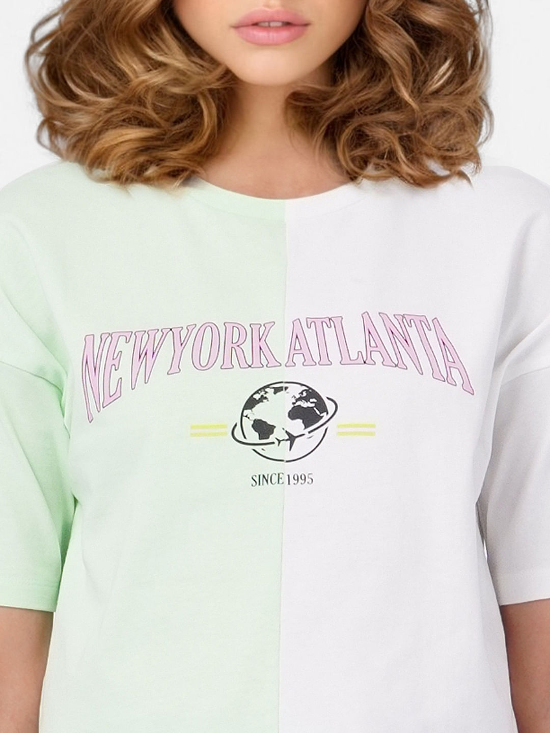 Green Colourblocked T-Shirt