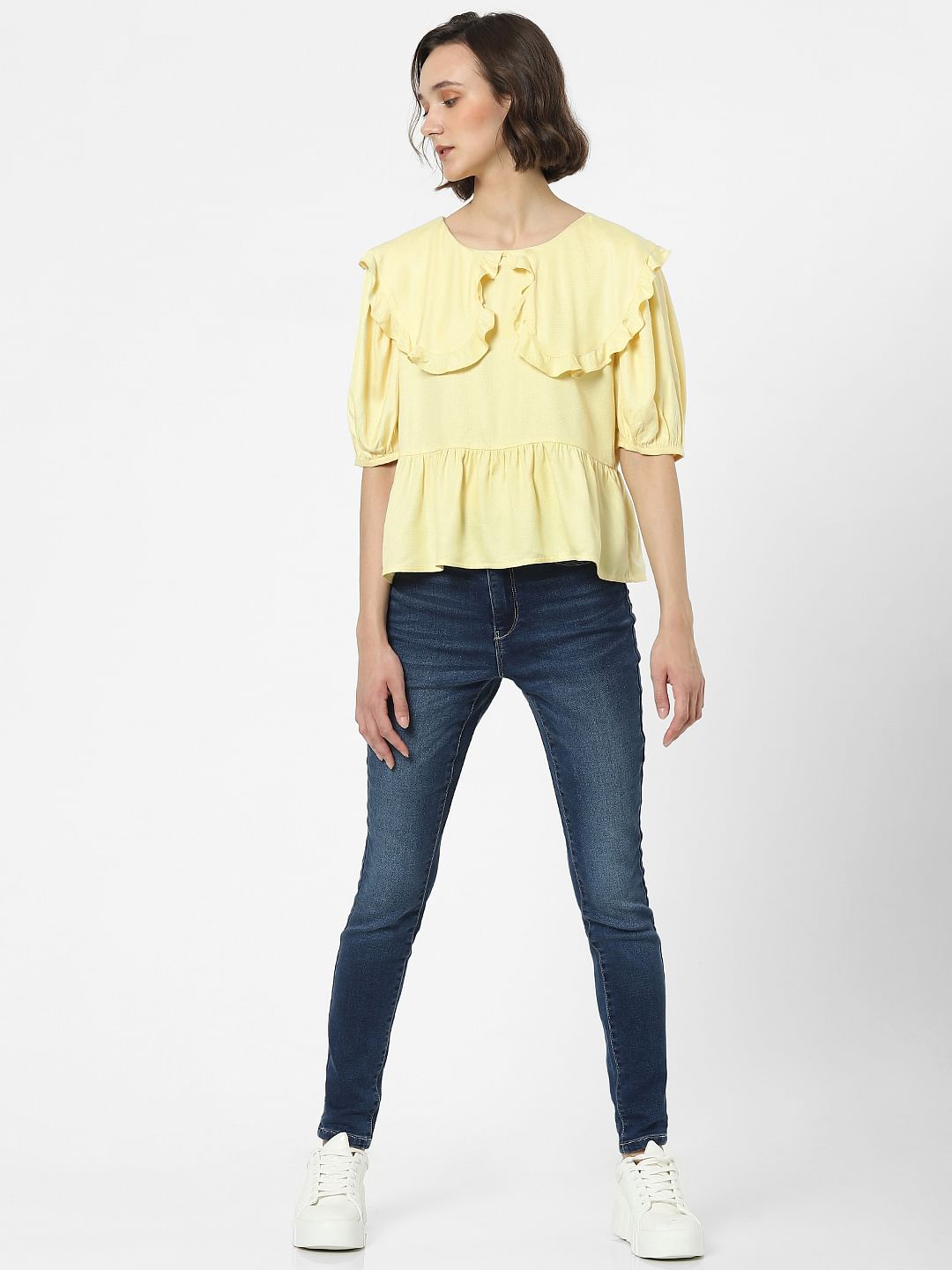 Yellow Peplum Top