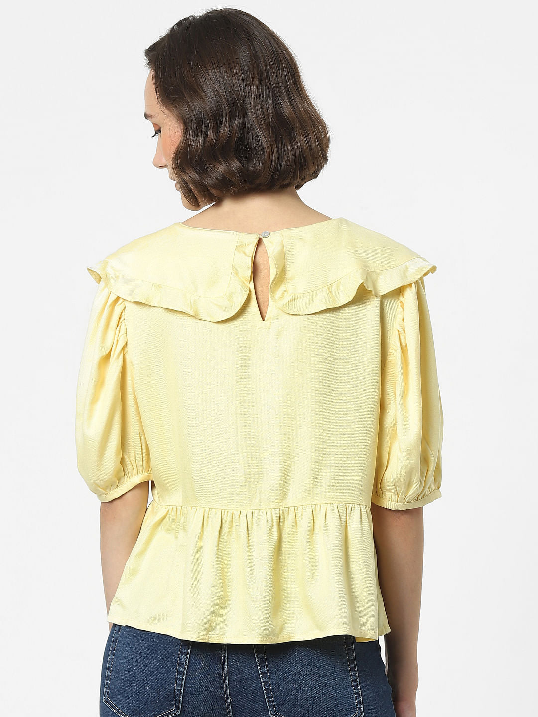 Yellow Peplum Top