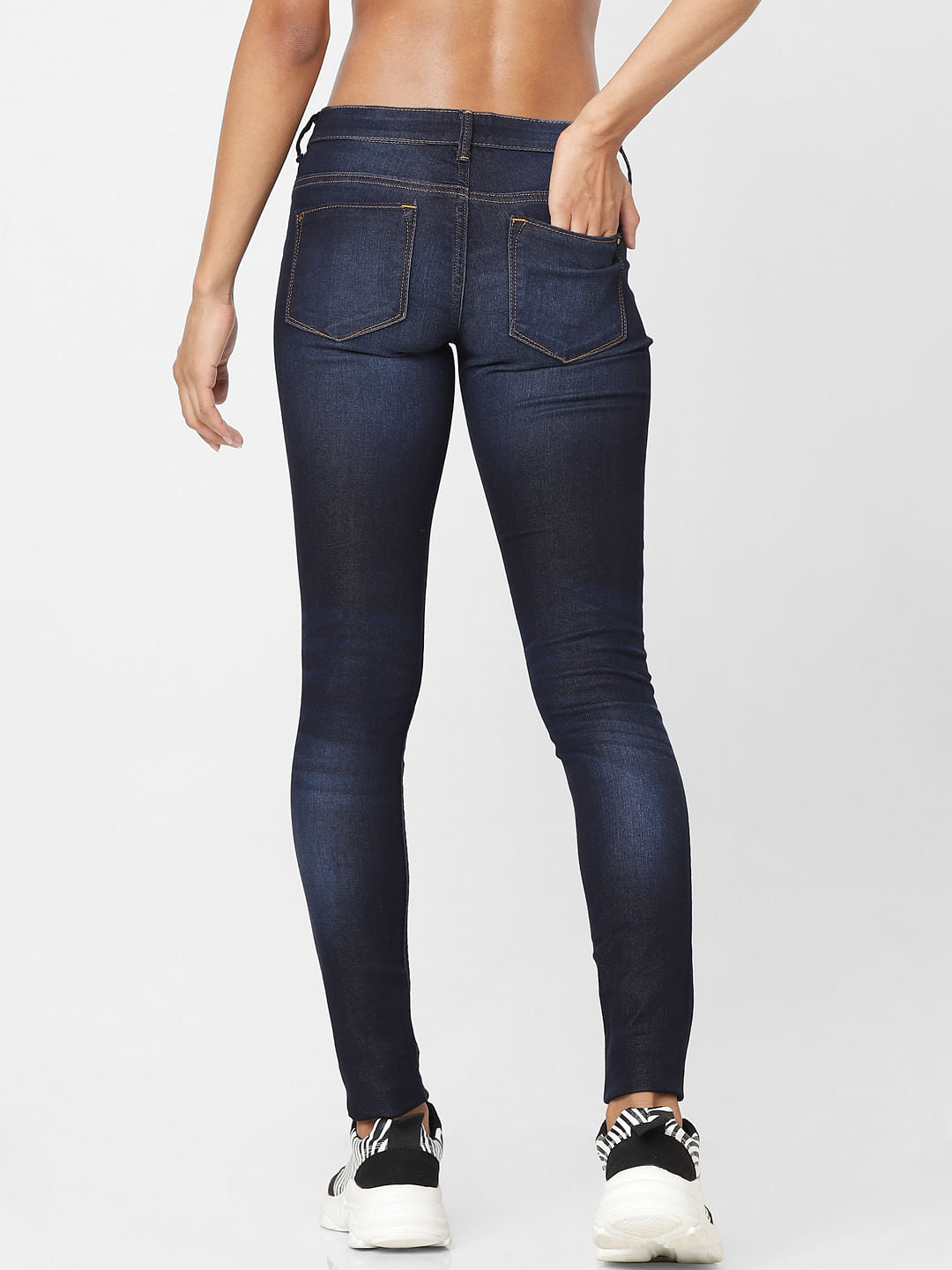 Blue Mid Rise Skinny Jeans