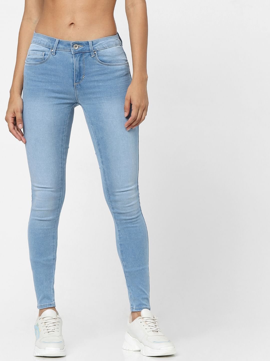 Light Blue High Waist Skinny Fit Jeans