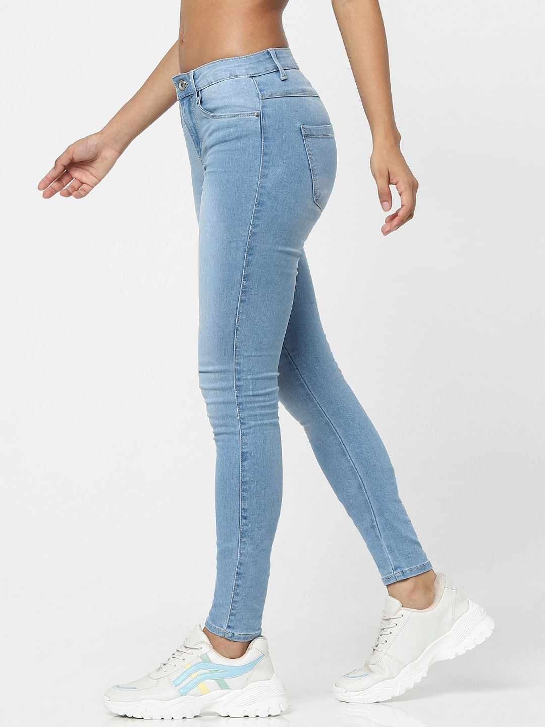 Light Blue High Waist Skinny Fit Jeans