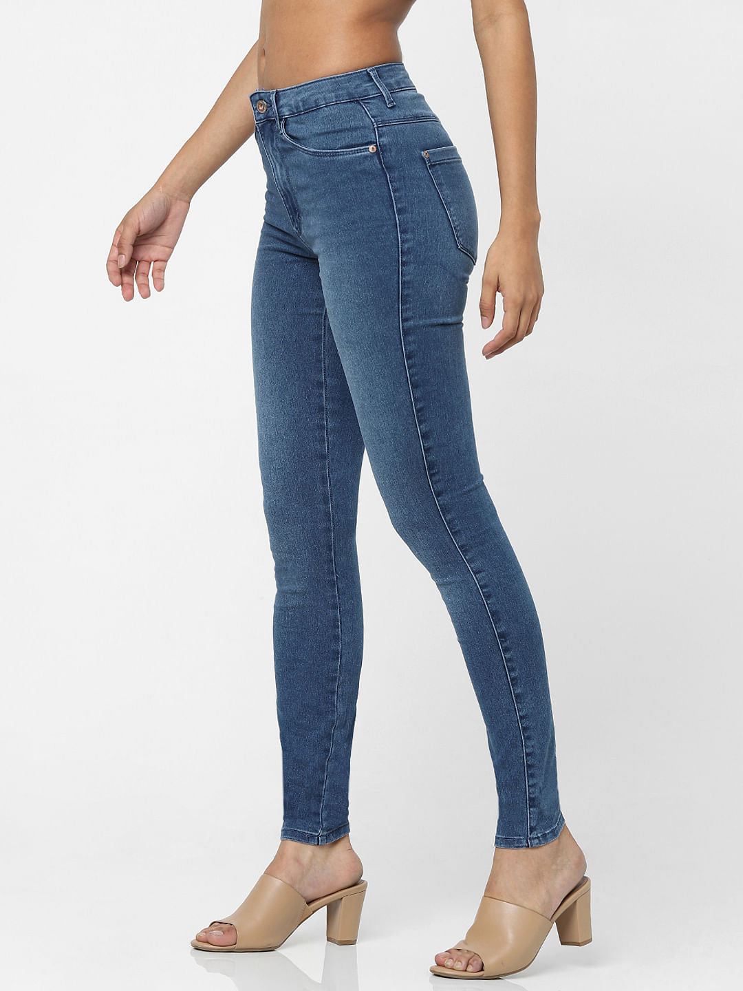 Blue High Waist Skinny Fit Jeans