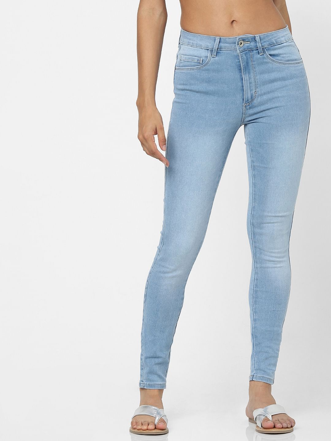Light Blue High Waist Skinny Fit Jeans