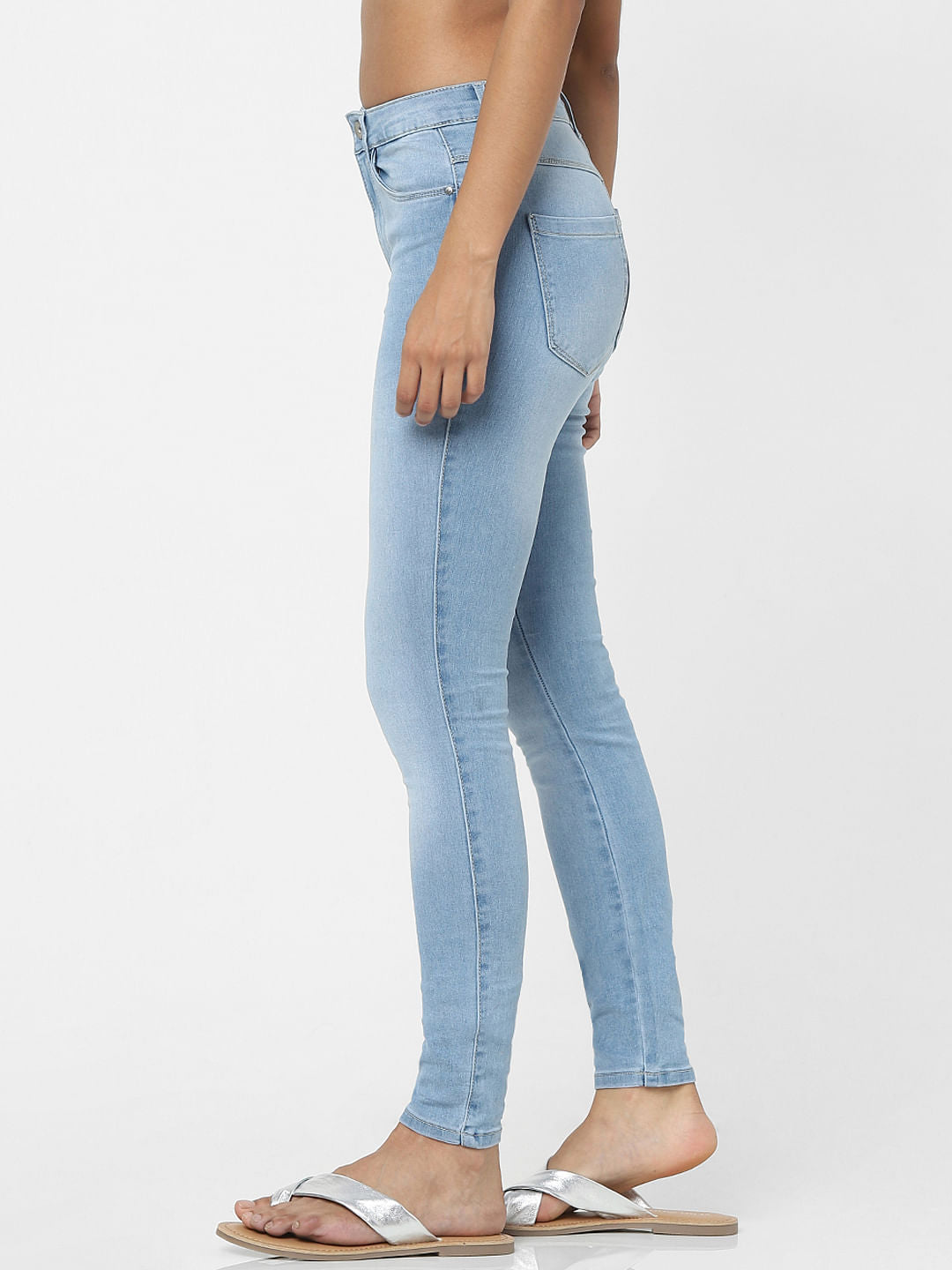 Light Blue High Waist Skinny Fit Jeans