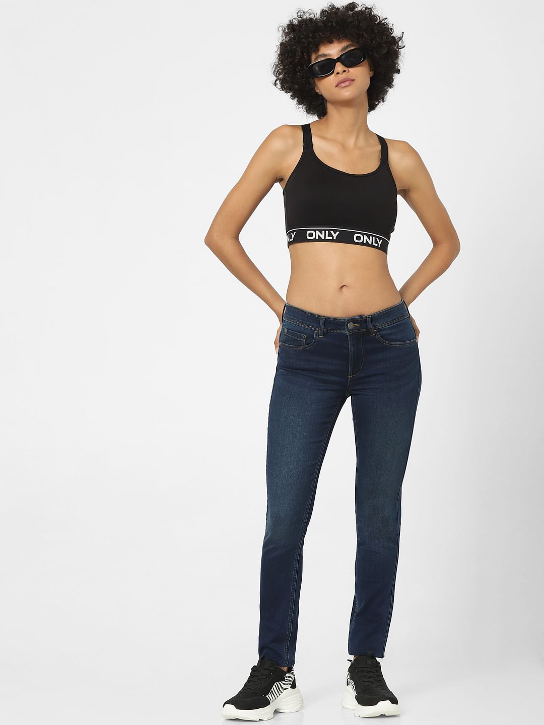 Blue High Waist Skinny Jeans