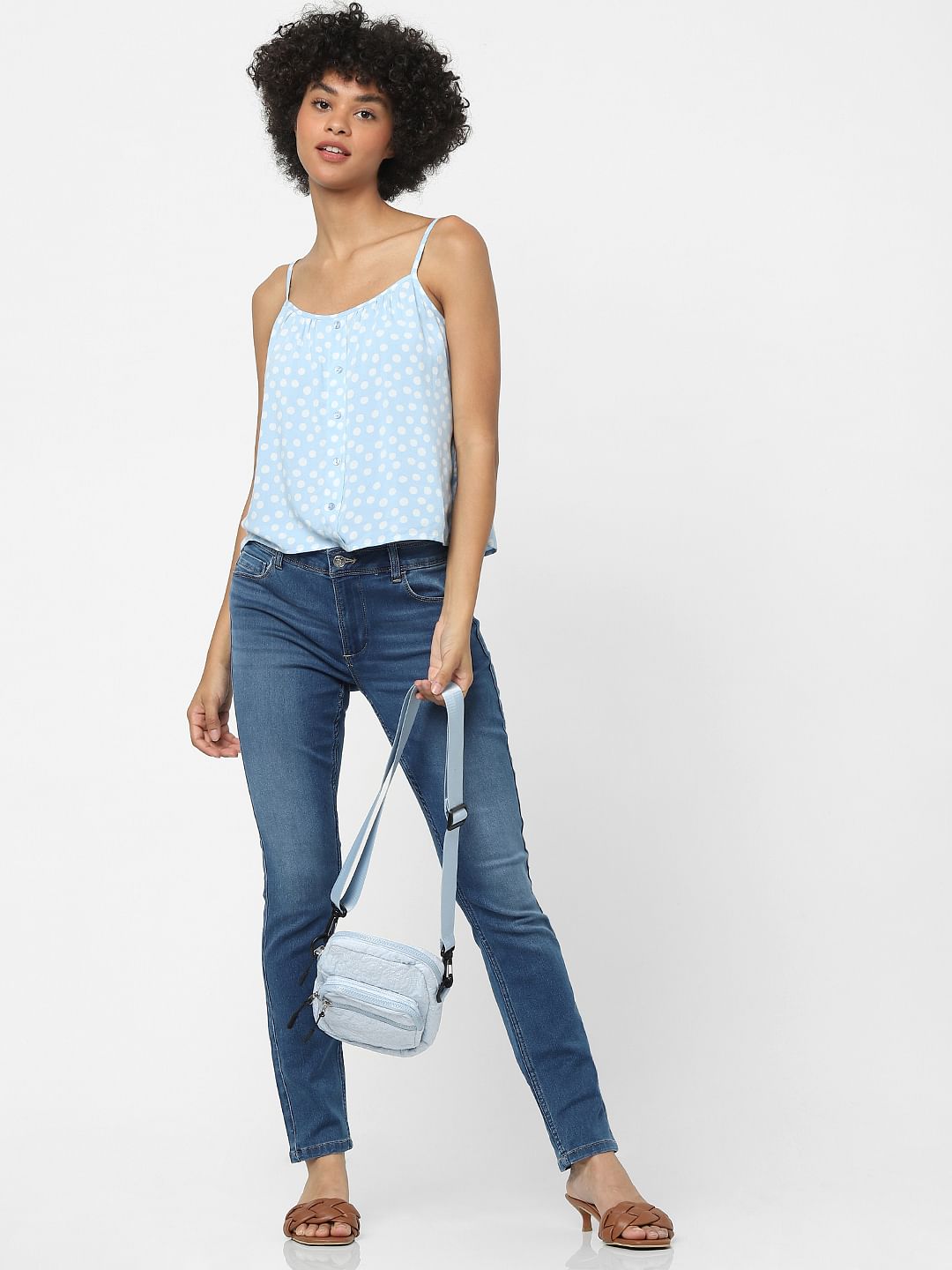 Blue High Waist Skinny Fit Jeans