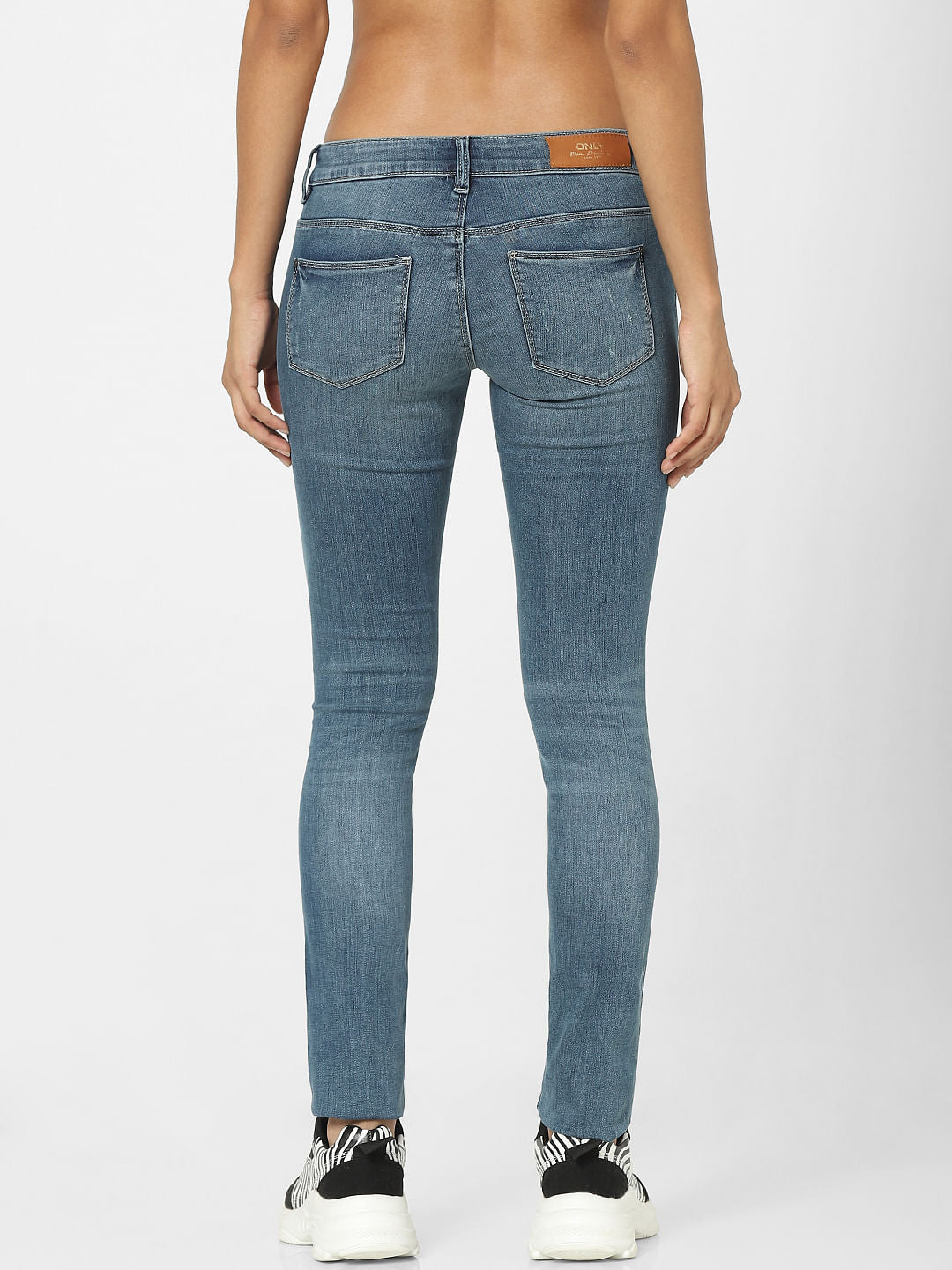 Light Blue High Waist Distressed Washed Skinny Jeans