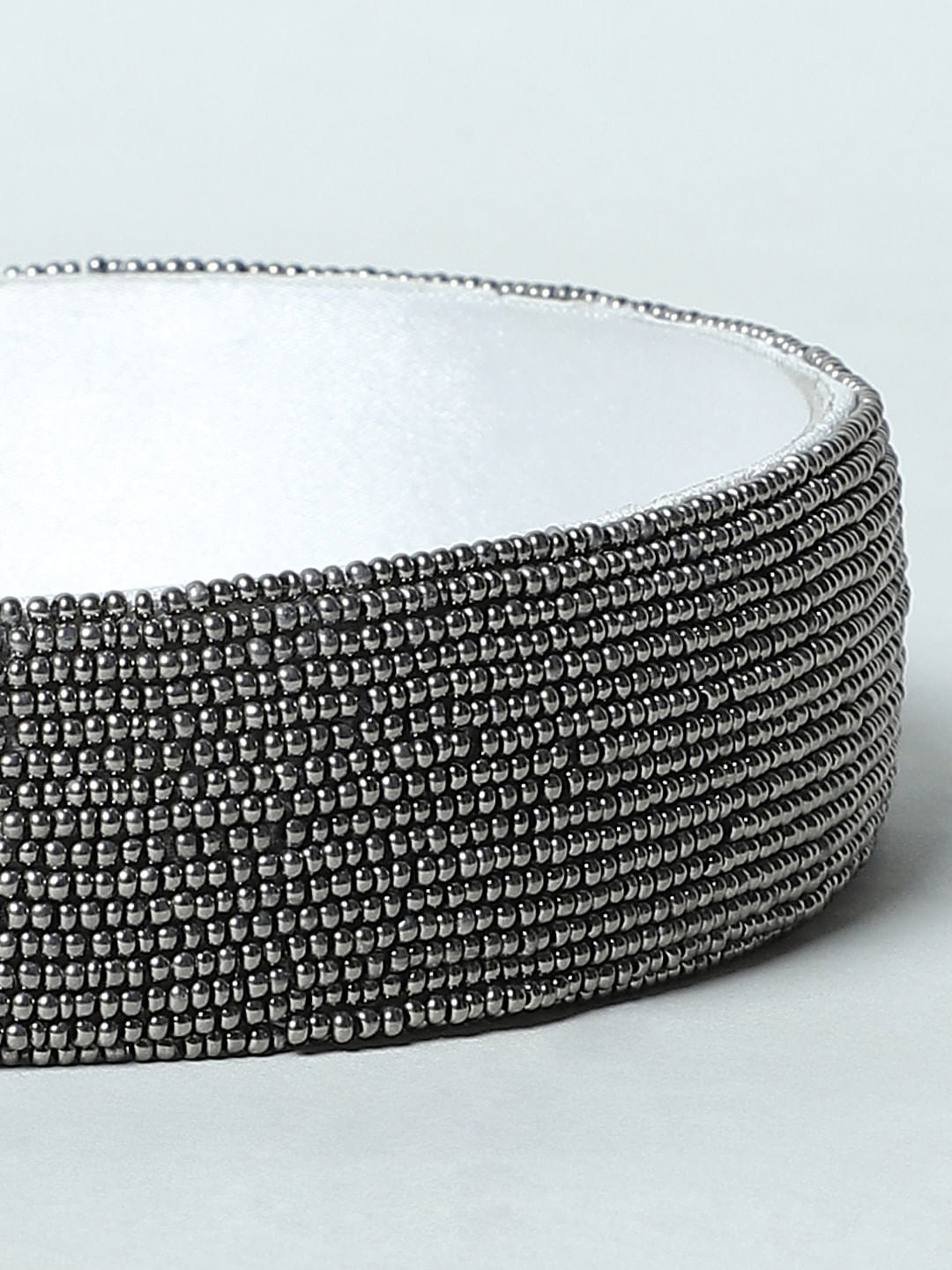 Grey Beaded Headband
