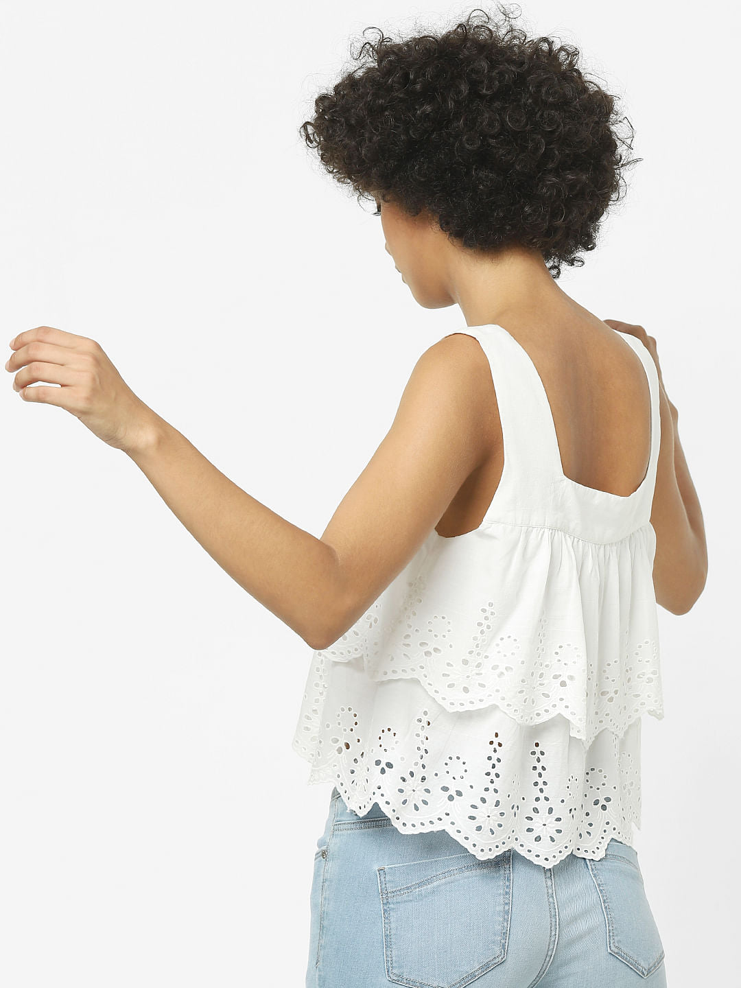 White Cutwork Embroidered Top