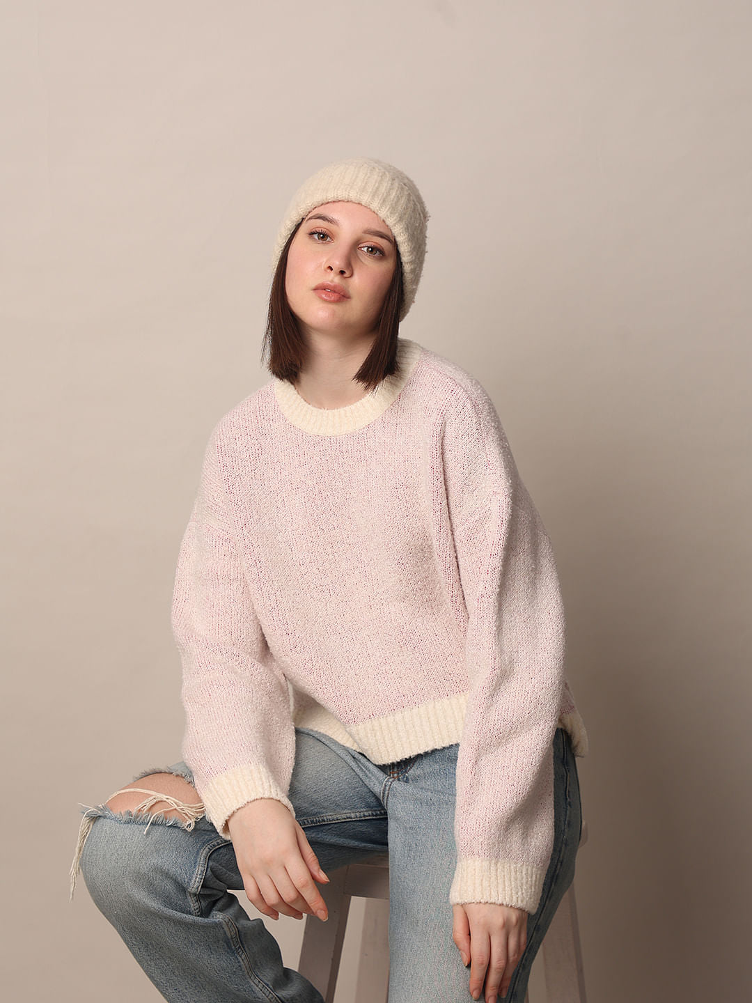 Pink O-Neck Pullover