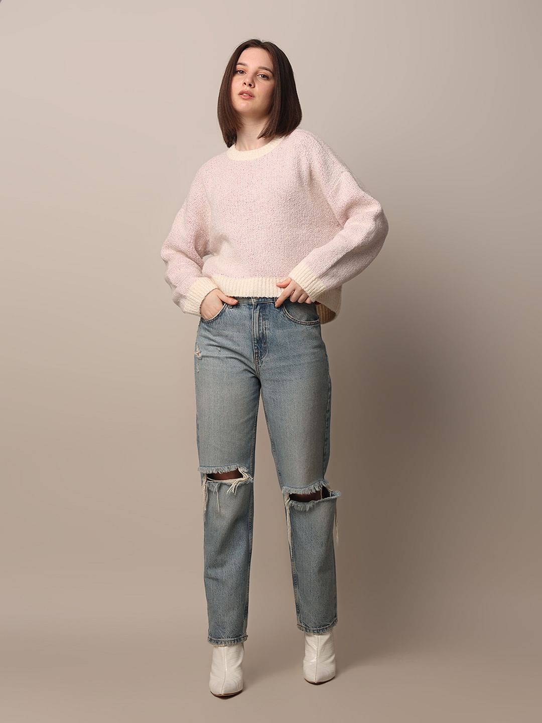 Pink O-Neck Pullover