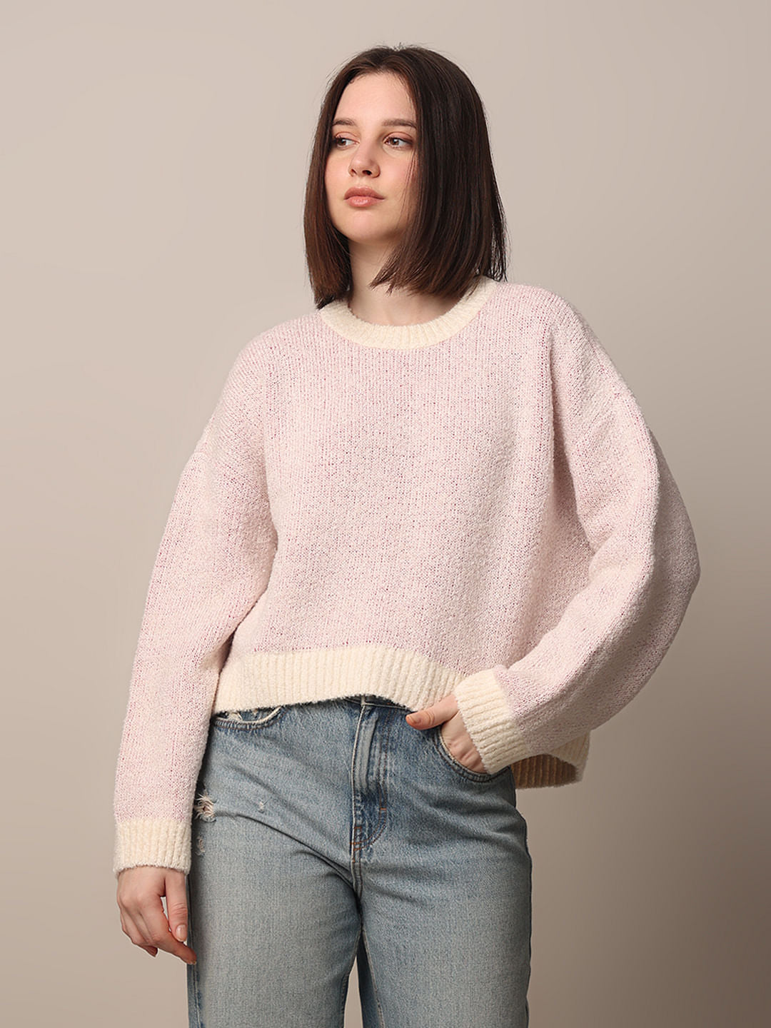 Pink O-Neck Pullover
