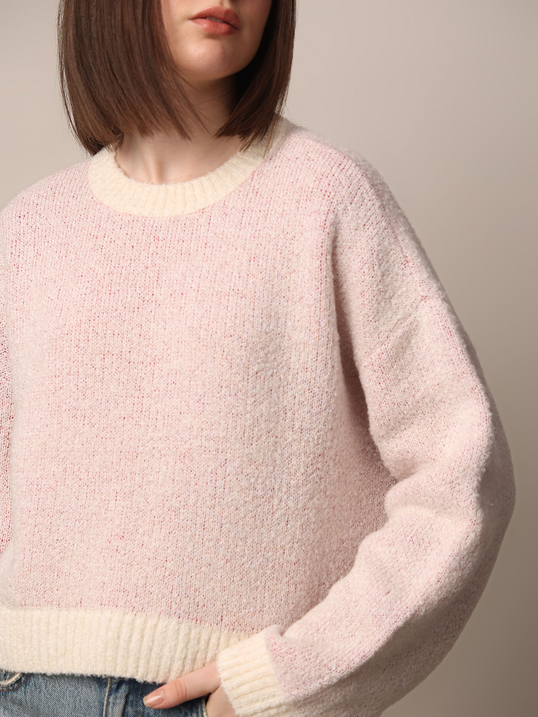 Pink O-Neck Pullover