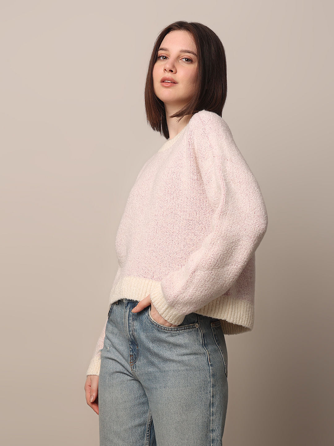 Pink O-Neck Pullover