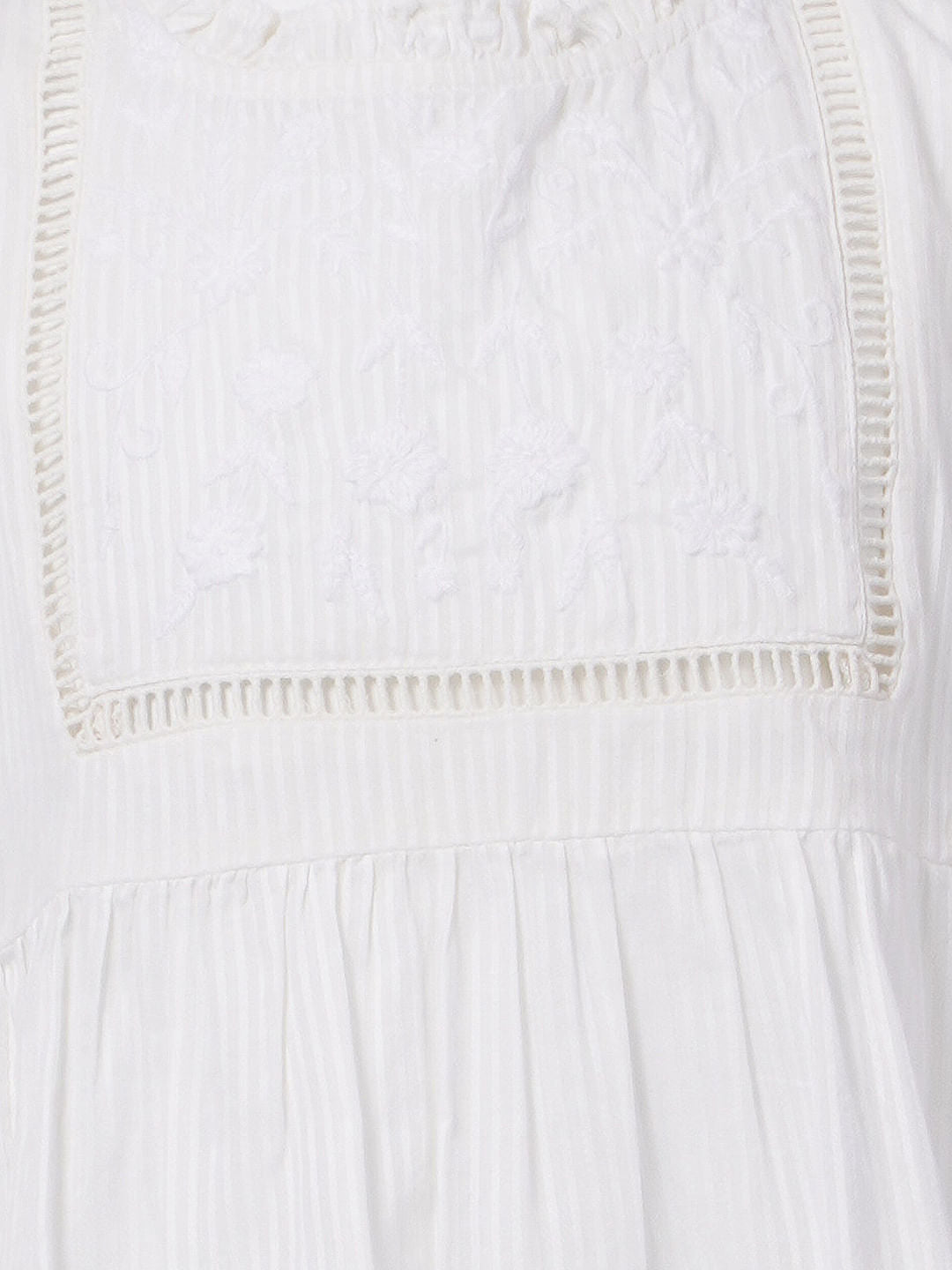 Girls White Embroidered Top