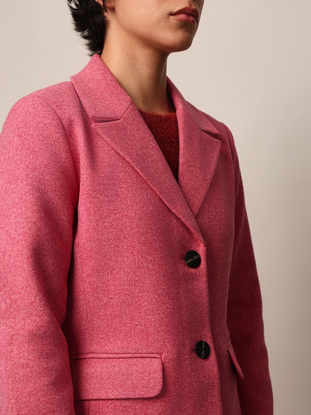 Pink Felted Long Coat
