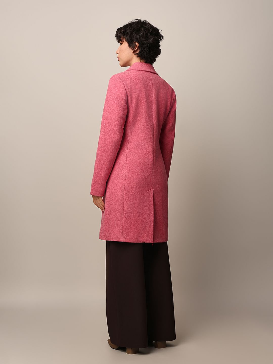 Pink Felted Long Coat