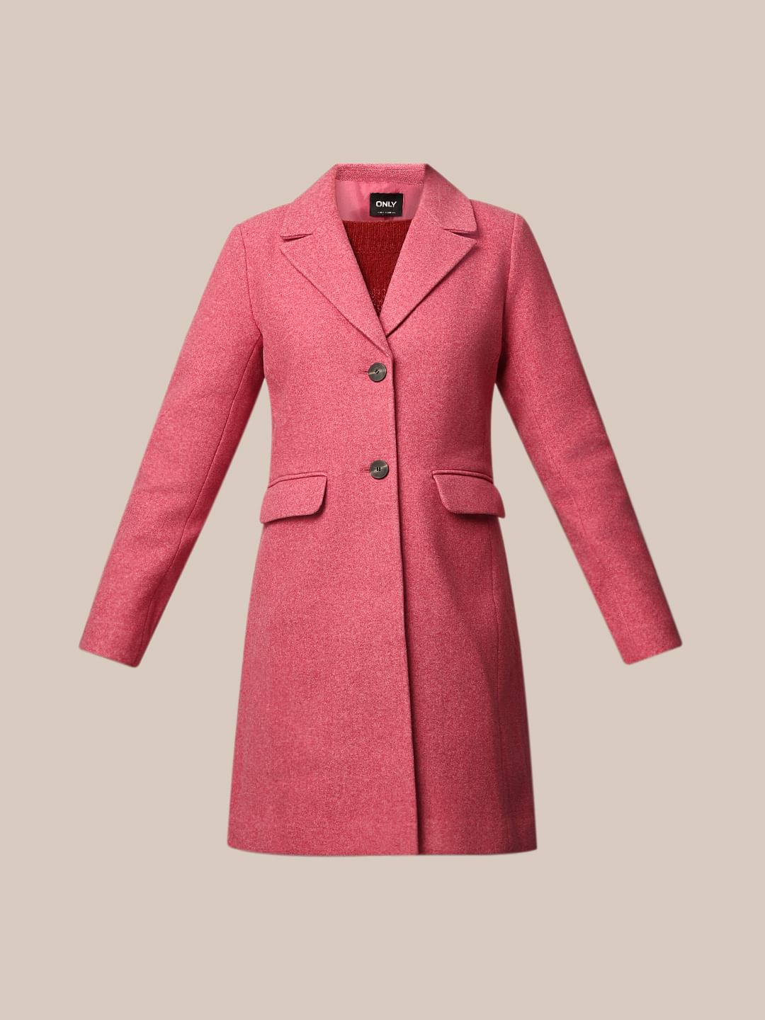 Pink Felted Long Coat