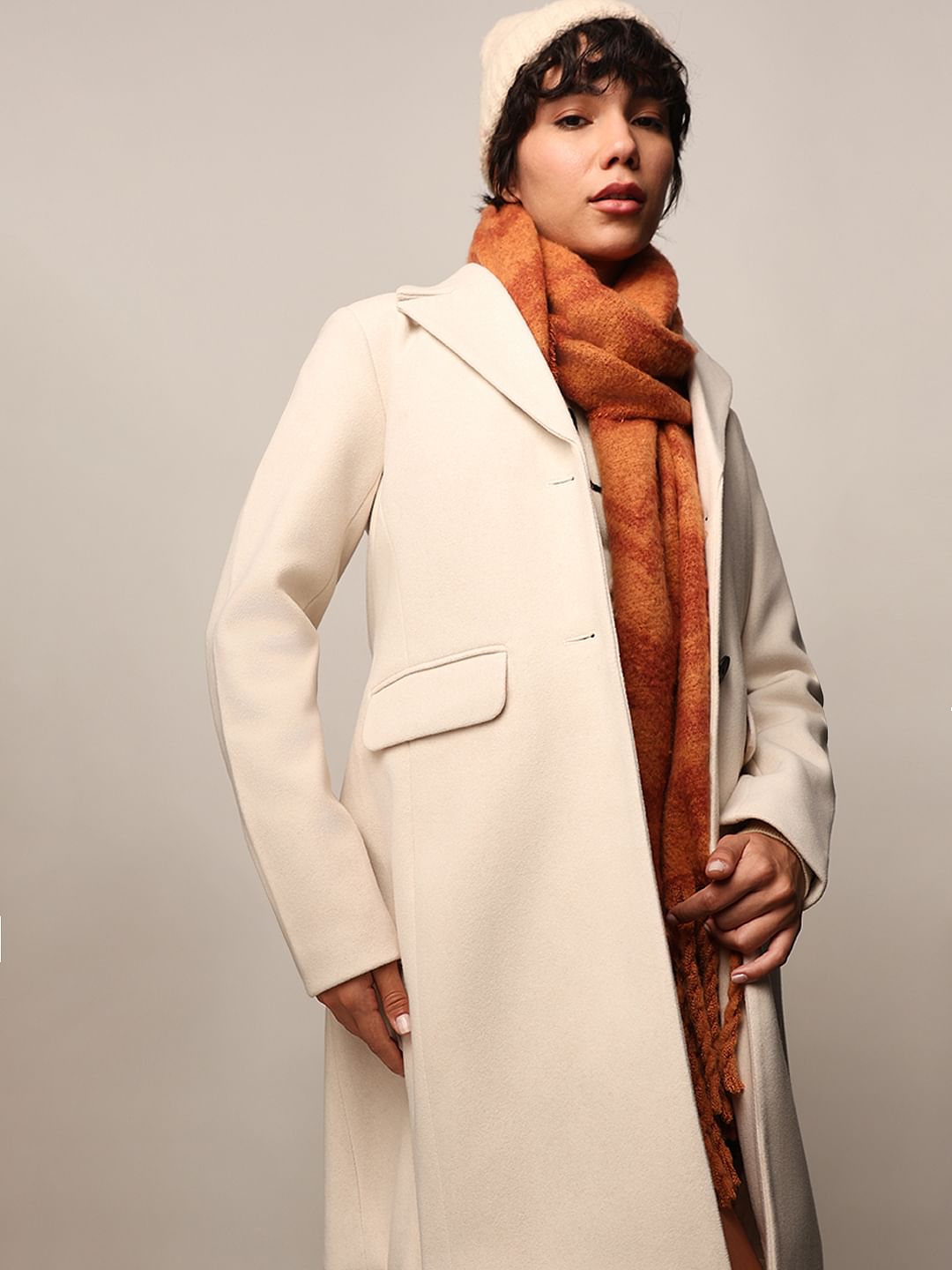 Winter Wear Women's Soft Wool Coats Pure Wool Double Breasted