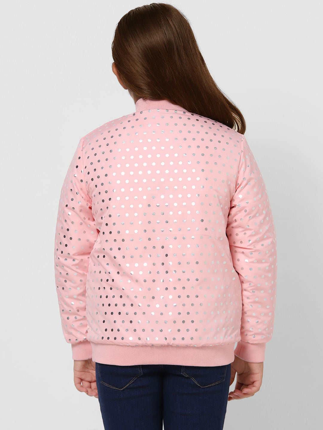 Pink Polka Dot Bomber Jacket