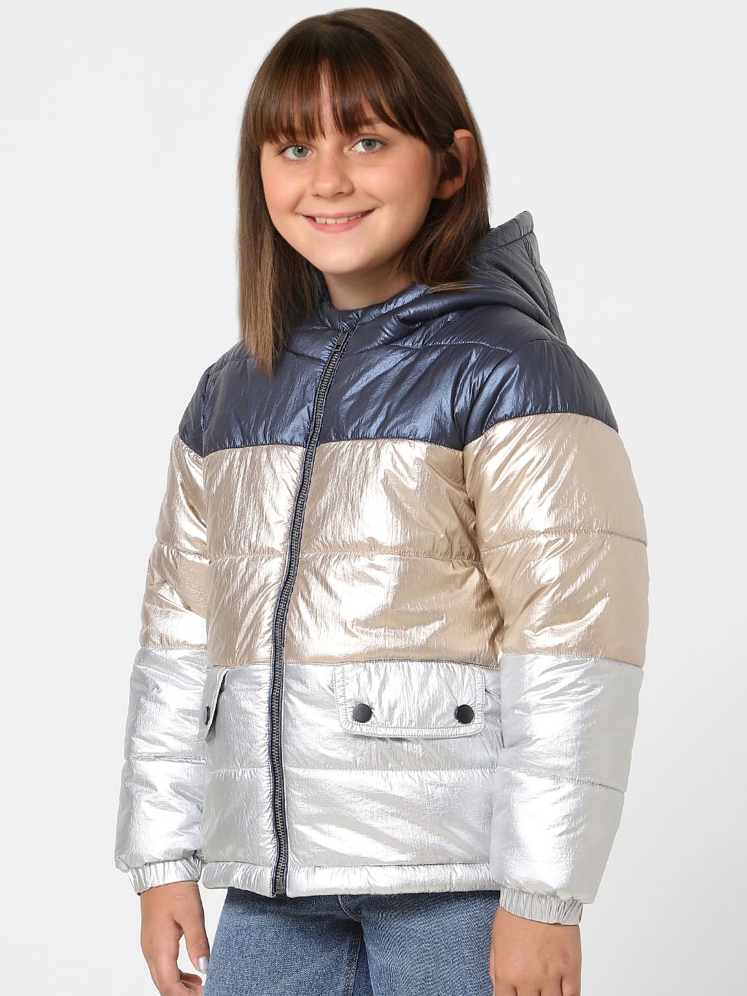 Golden Colourblocked Puffer Jacket