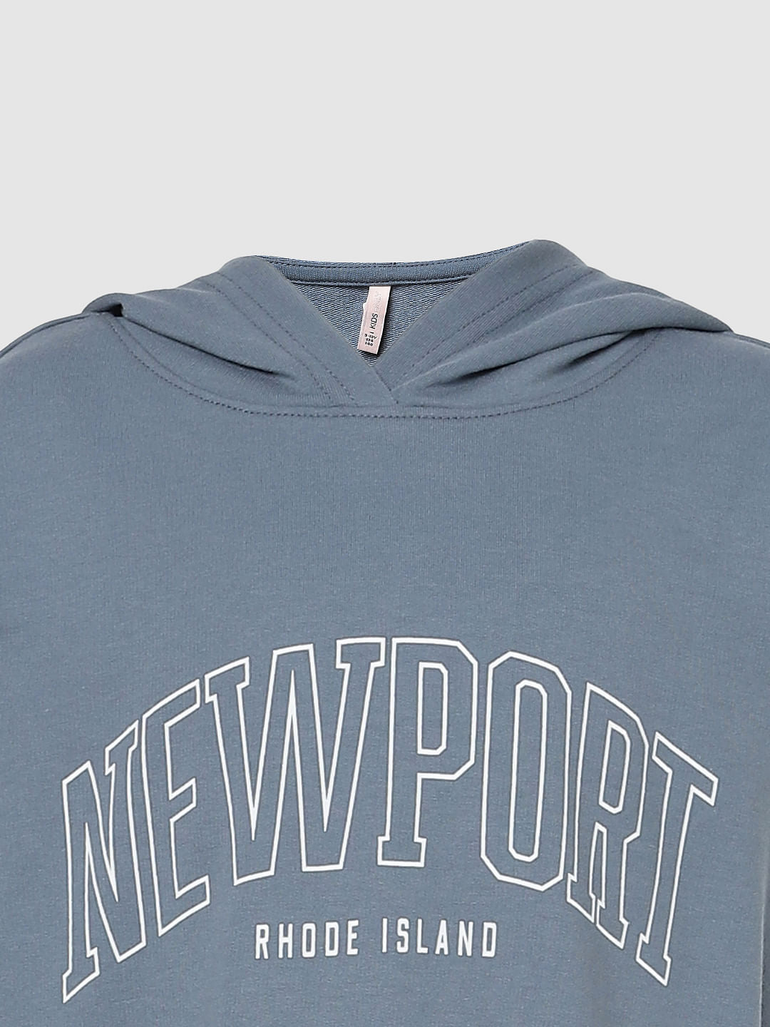 Blue Hooded T-Shirt Dress