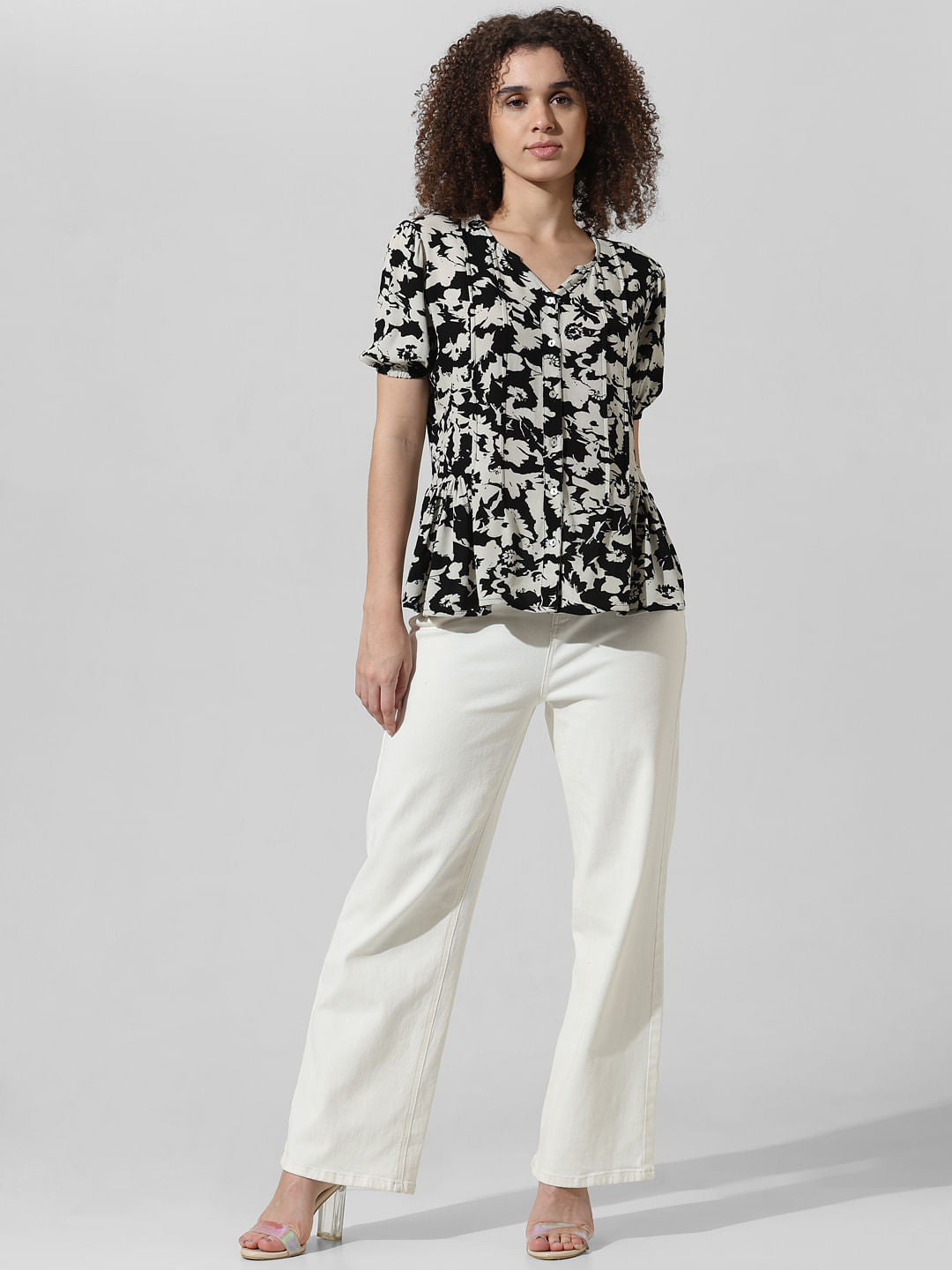Black Printed Top