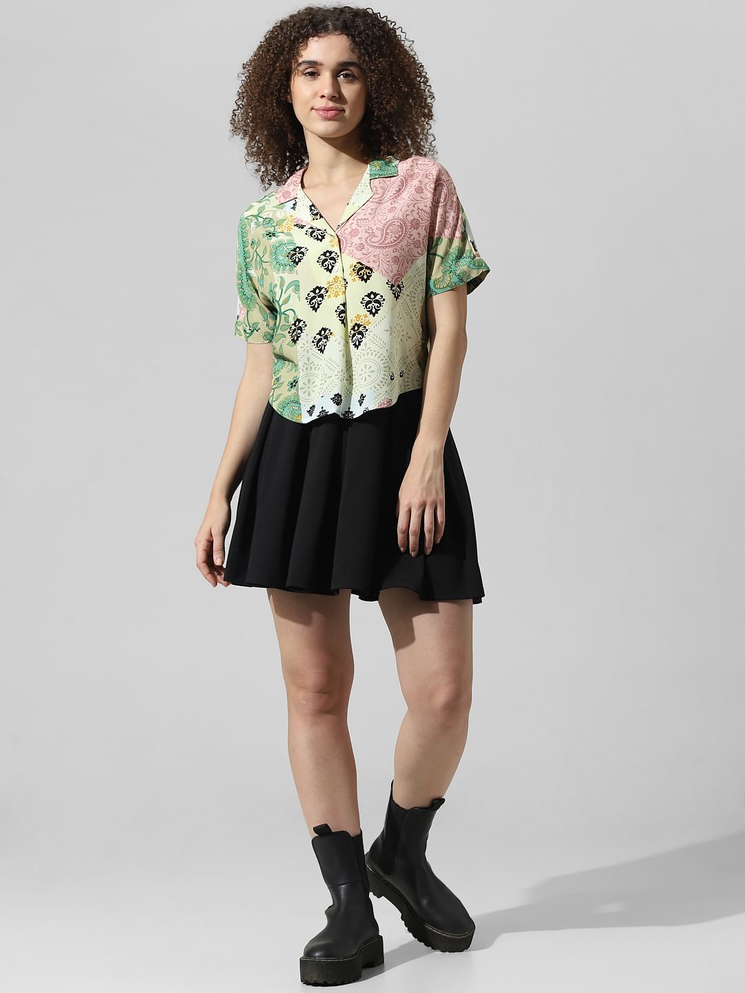 Green Abstract Print Shirt