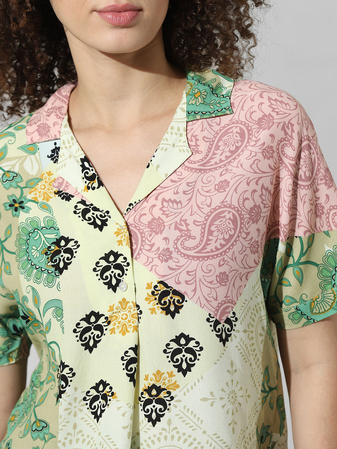 Green Abstract Print Shirt